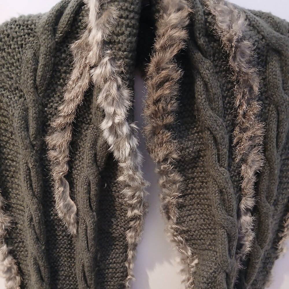 Rudsak Authentic Rabbit Fur & Knit Infinity Scarf - Picture 7 of 8